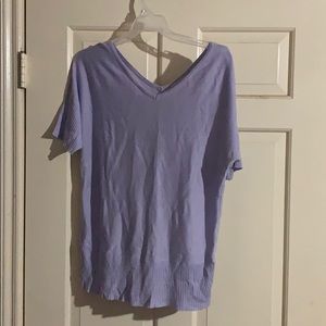 lavender V-neck